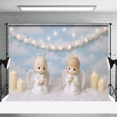 Aperturee - Aperturee Heavenly Angel Candles Blue Sky Cake Smash Backdrop